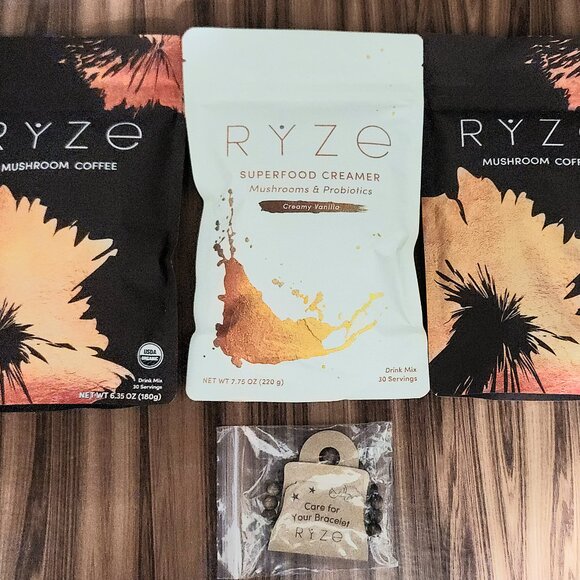 Ryze Mushroom Coffee Starter Kit With Creamer + Mushroom Bracelet - Picture 6 of 6
